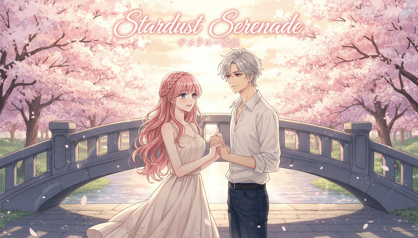 Anime adaptation key visual of a webtoon-style romance duo with soft shoujo lighting