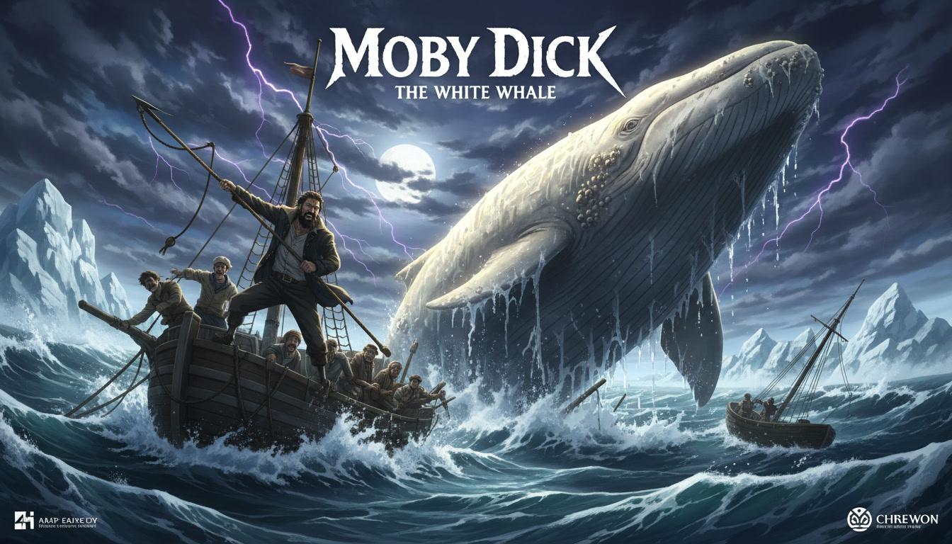 A scene from a classic novel adapted into an anime key visual with dramatic rim lighting