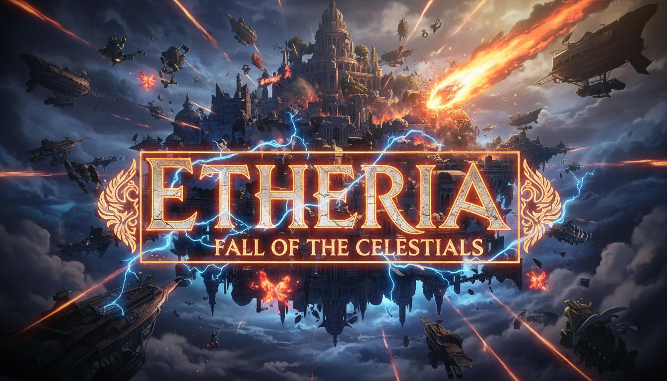 An anime trailer title card lit by sparks with dramatic rim lighting